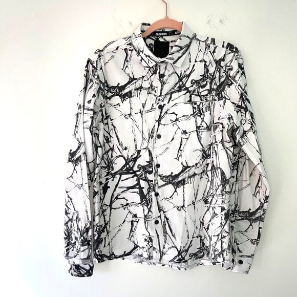 Humor The Danish Flavor Button Front Shirt Mens Size Medium M Graphic Print - Picture 9 of 9